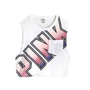 💋Victoria’s Secret VS PINK Ombré Dotted Logo Graphic Tank Tee